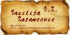 Vasilija Katančević vizit kartica